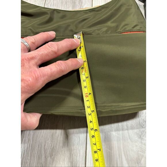 Sondra Roberts Squared Green and Orange Zipper Purse Shoulder Bag - Picture 11 of 11